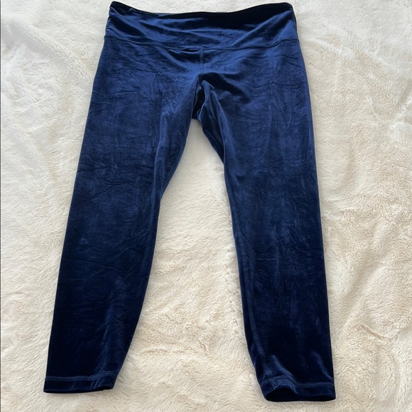 Athleta Blue Cropped Leggings with Wide Waistband - Picture 1 of 5